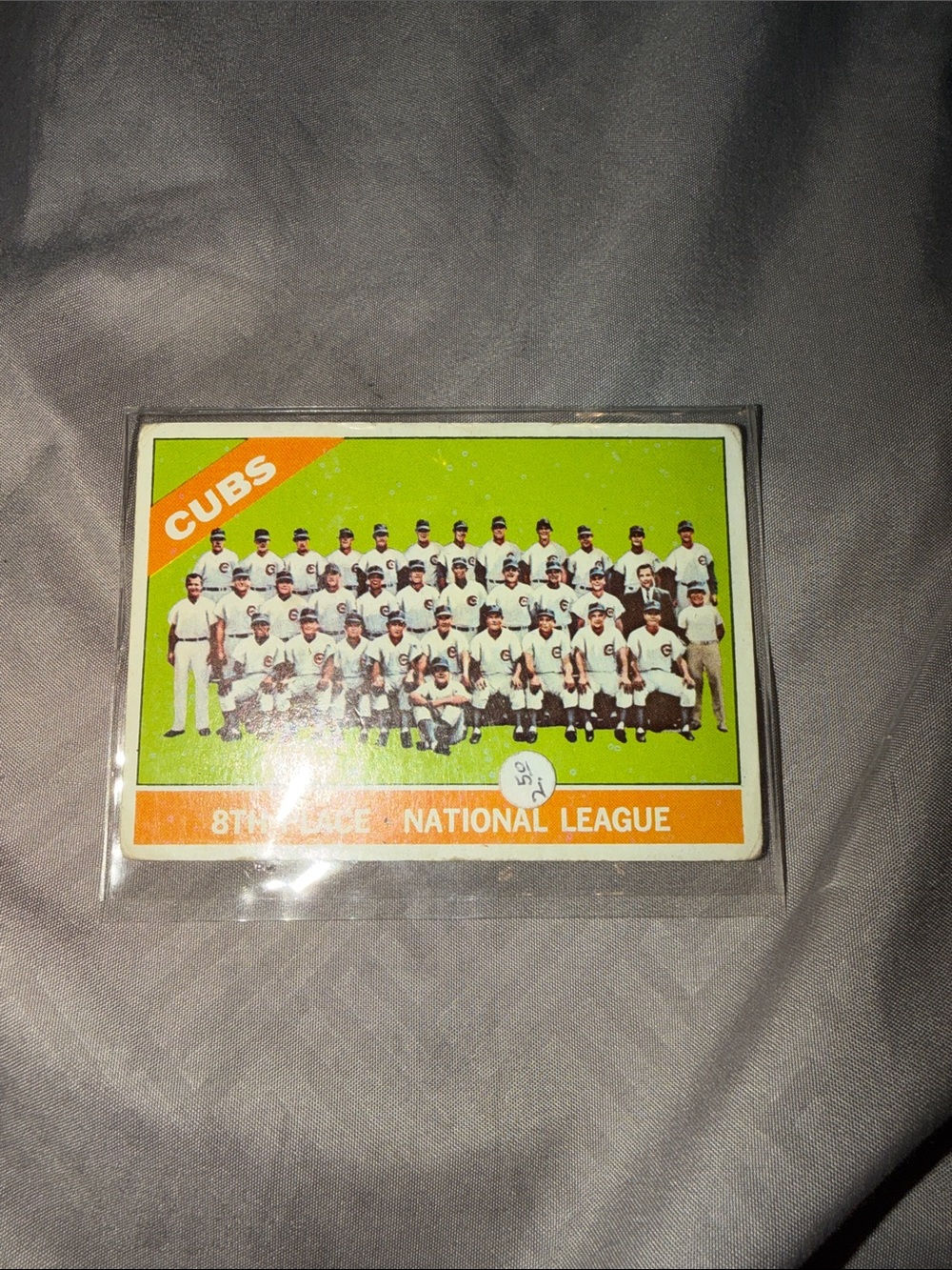 1966 TOPPS TEAM CARD 204 ERNIE BANKS BASEBALL Vntg CHICAGO CUBS